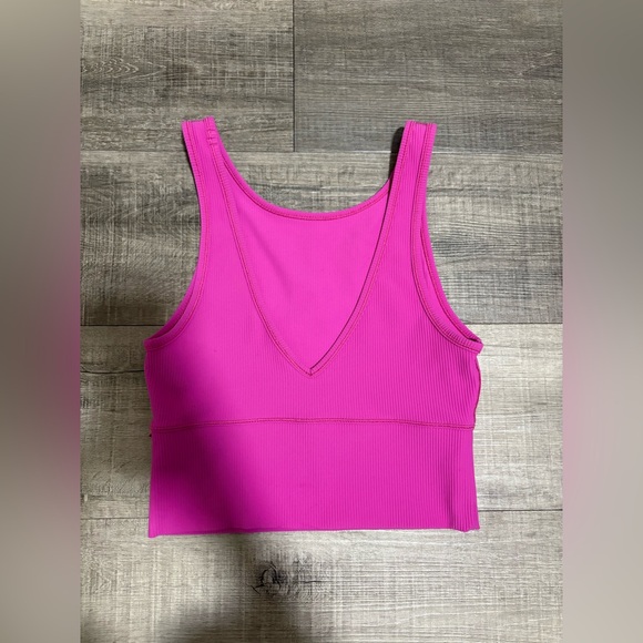 Lululemon Power Pivot Ribbed Tank Pink - Picture 3 of 6